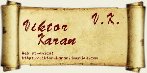 Viktor Karan vizit kartica